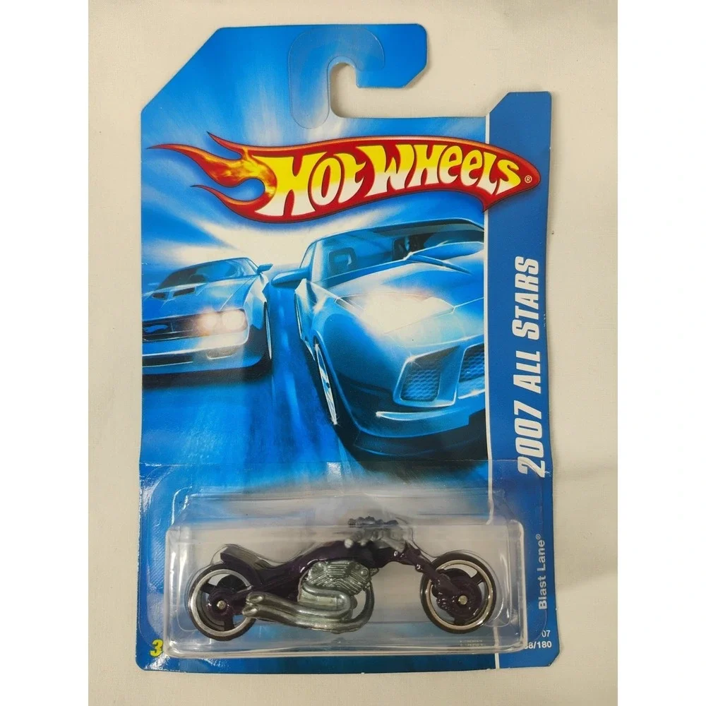 2007 Hot Wheels All Stars #138‎ Blast Lane PURPLE Motorcycle Normal Card